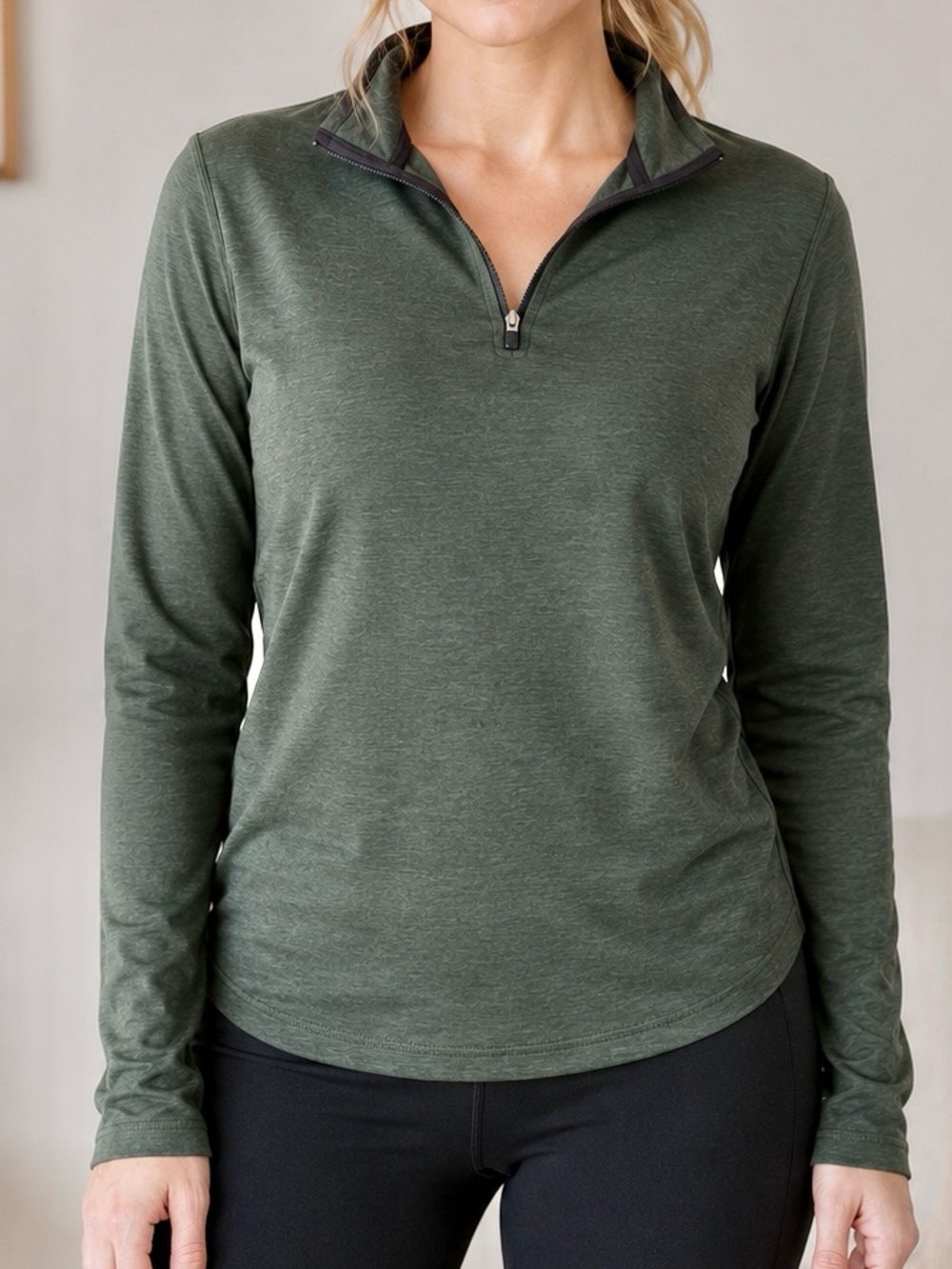 J.Crew Performance Quarter Zip Olive Green M